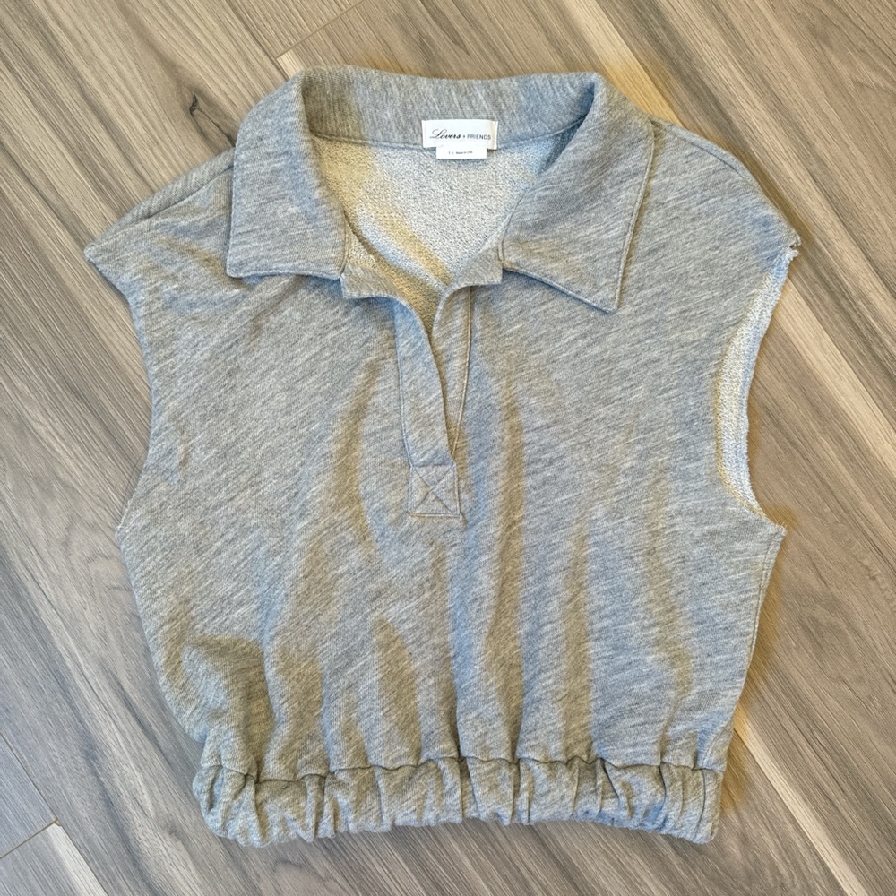 Lovers + Friends Gray Sleeveless Top